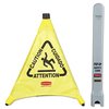 Rubbermaid Commercial Multilingual Caution Safety Cone, 3-Side, Fabric, 21 x 21 x 20, Yellow FG9S0000YEL